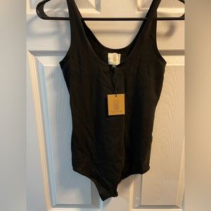 Organic cotton black body suit - made in US